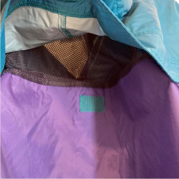 Columbia Turquoise Purple Lightweight Packable Windbreaker Parka Size Large - Picture 8 of 16